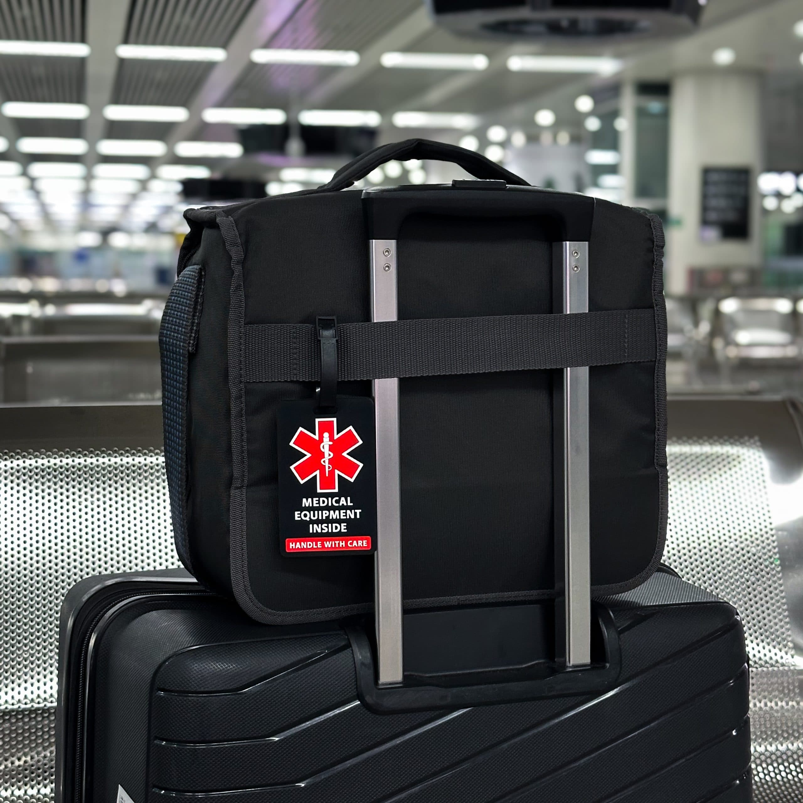 Medical ID Luggage Tag - Black/Red