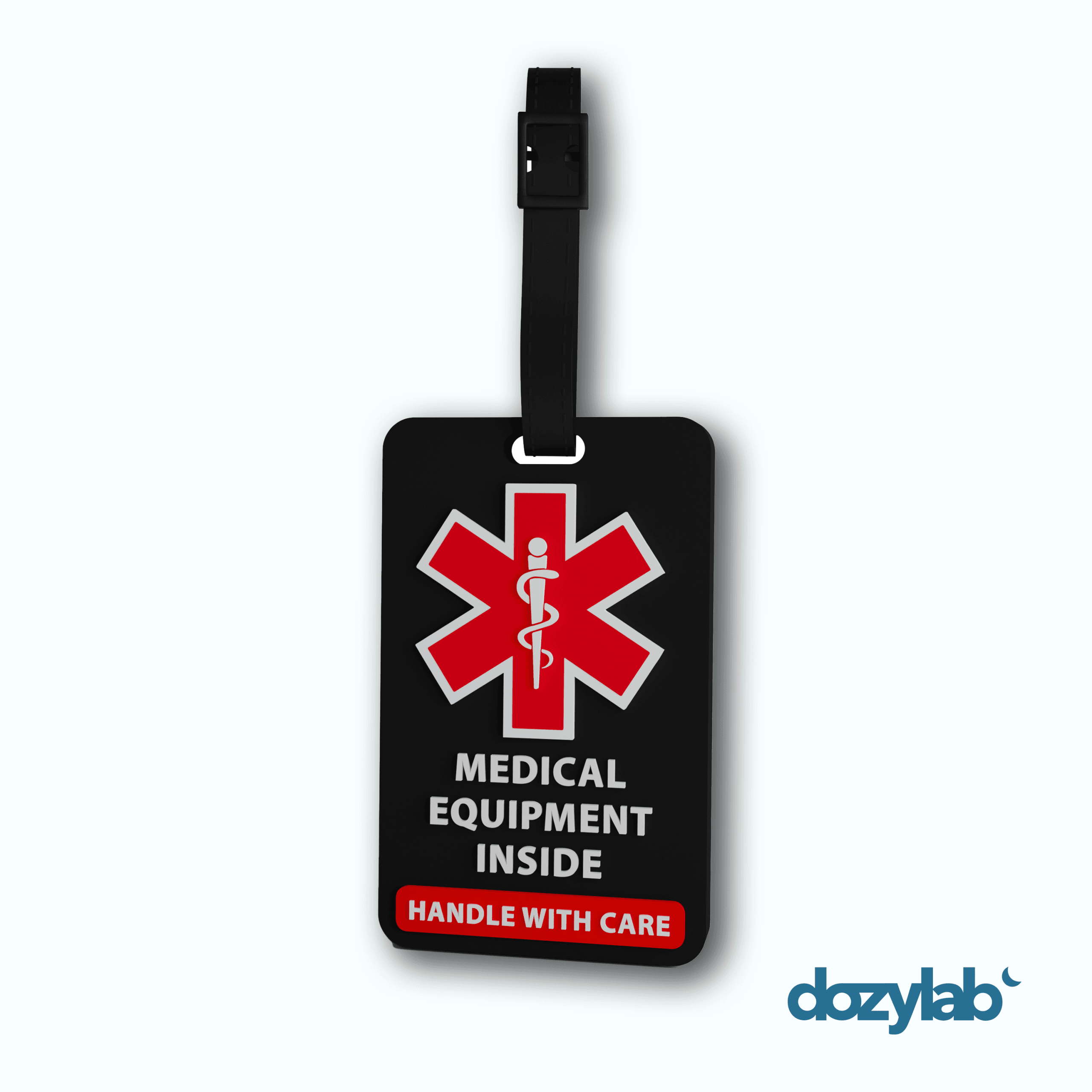 Medical ID Luggage Tag - Black/Red alternate view