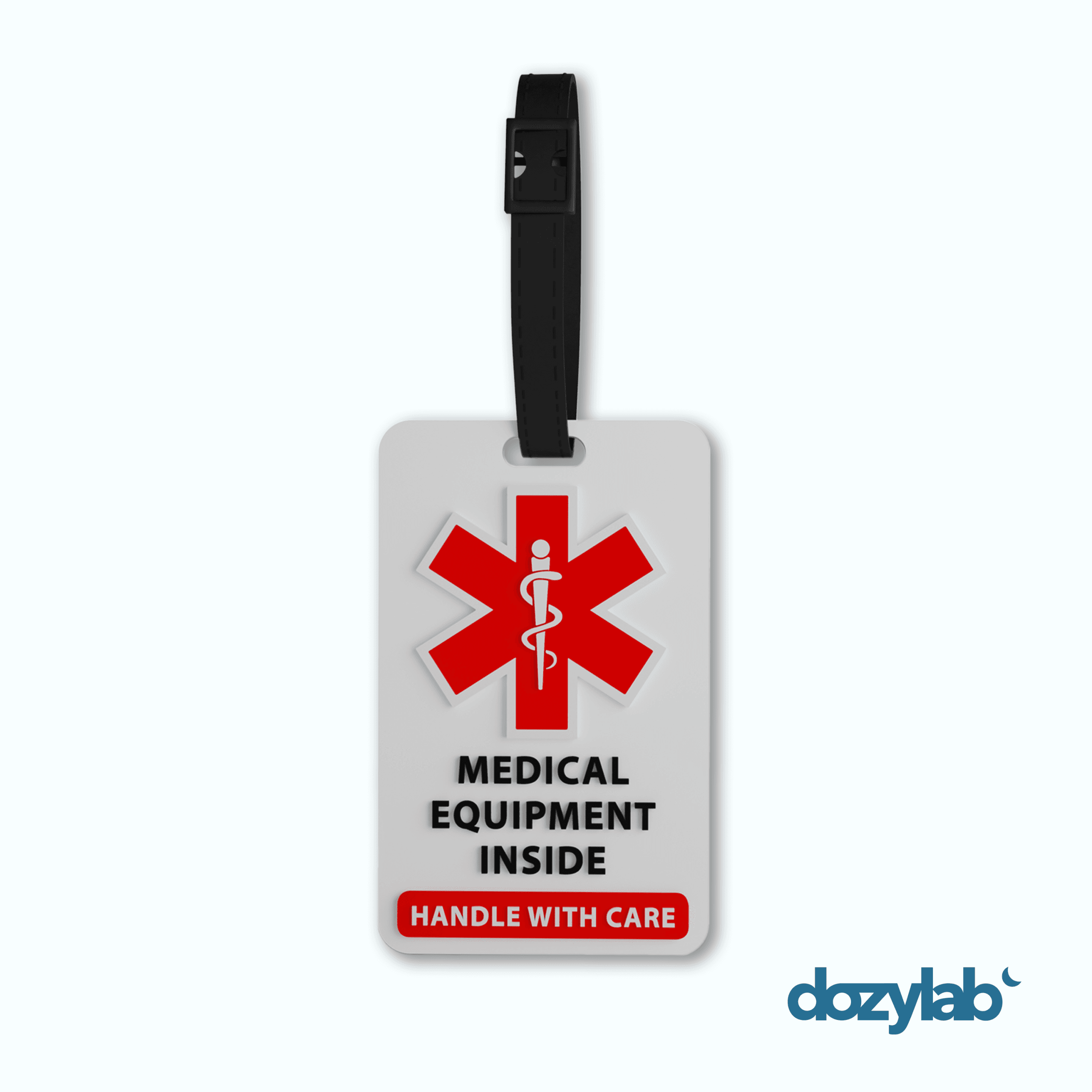 Medical ID Luggage Tag - White/Red alternate view