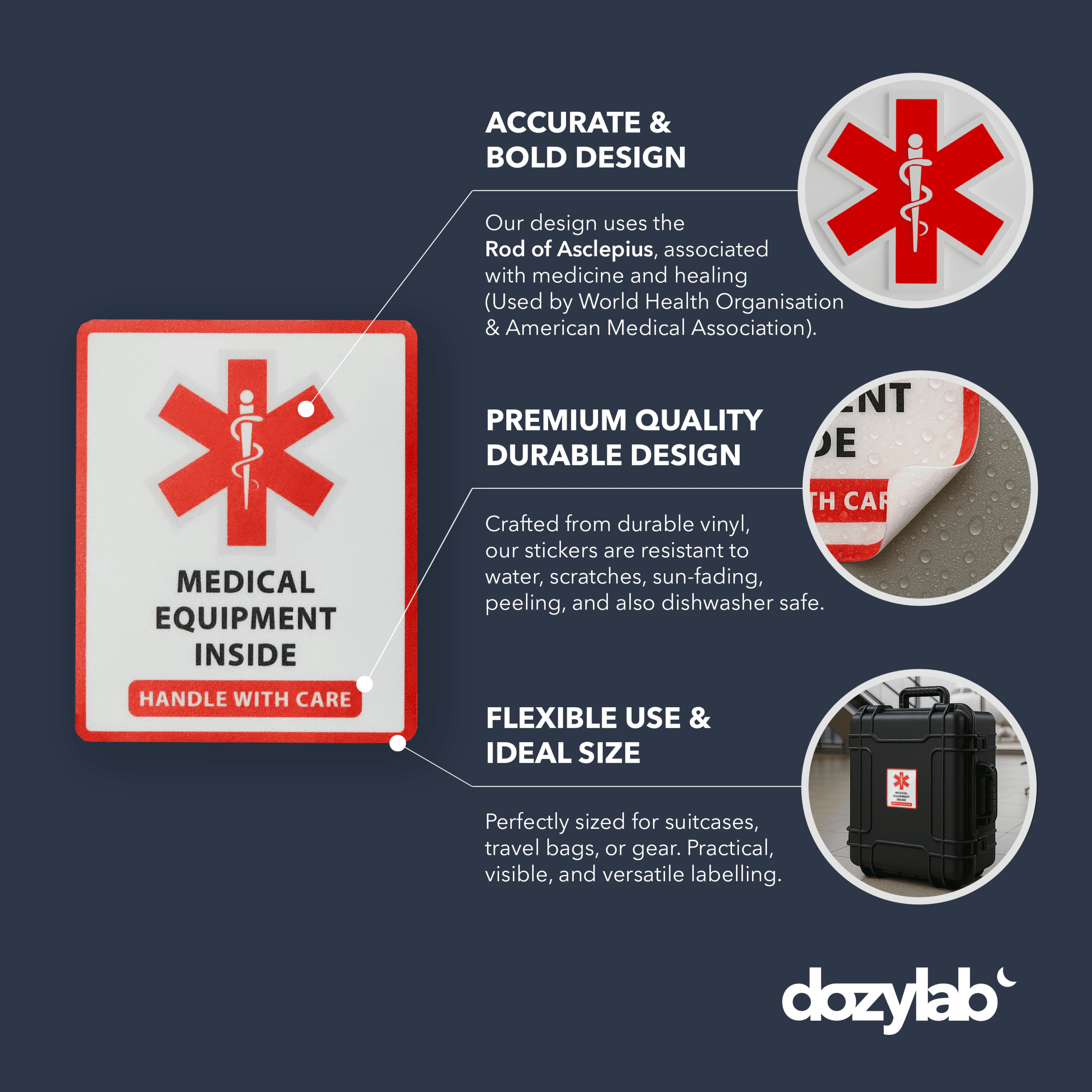 Medical Equipment ID Sticker key features